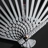 Titanium alloy folding fan men 9.5 inches suitable kimono yukata fireworks festivals celebrations Fathers Day gifts Tai Chi durable item (Black Pure
