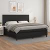 Box Spring Bed with Mattress Black 200x200 cm Faux Leather