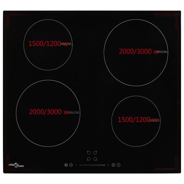 Plaque de cuisson à induction - vidaXL - 50787 - 4 brûleurs - 7000W - Commande tactile