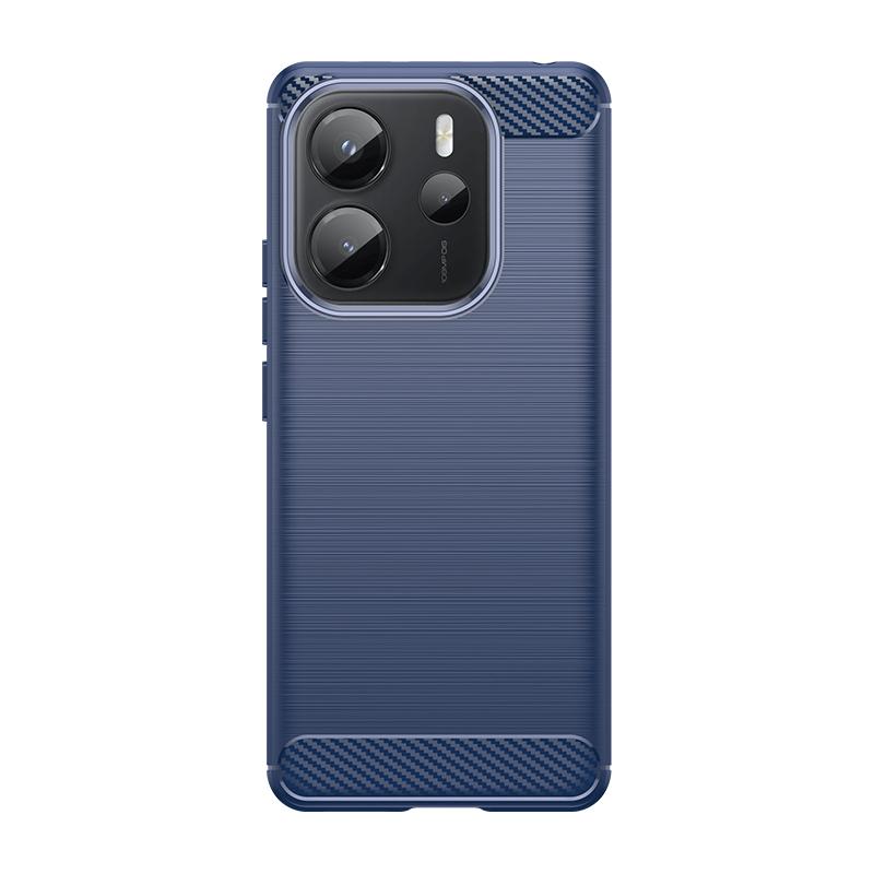 

Чехол-накладка для Redmi Note 14 4G Redmi Note 14 4G Capas Бампер для телефона Задняя крышка Карбоновое волокно ТПУ Мягкие Fundas Xiaomi Redmi Note 14 4G Note14 4G(164.84mm) синий