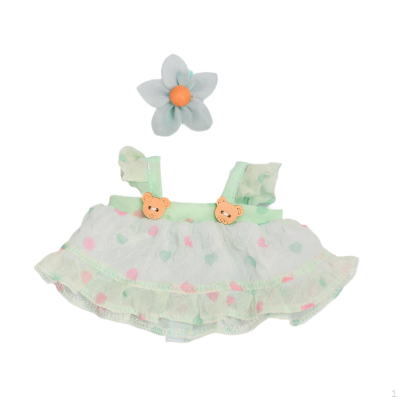 

Набор кукольного платья с блестками зелёный