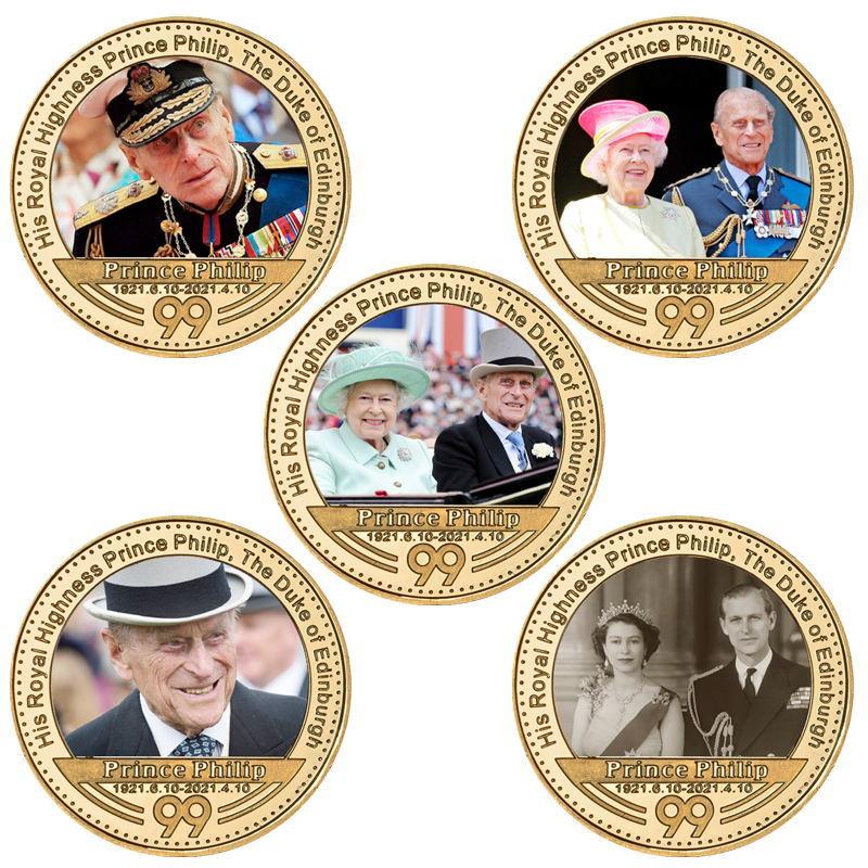 Commemorative Medal Prince Philip Commemorative Coin Gift Box Set, Metal Crafts, Badges and Medals