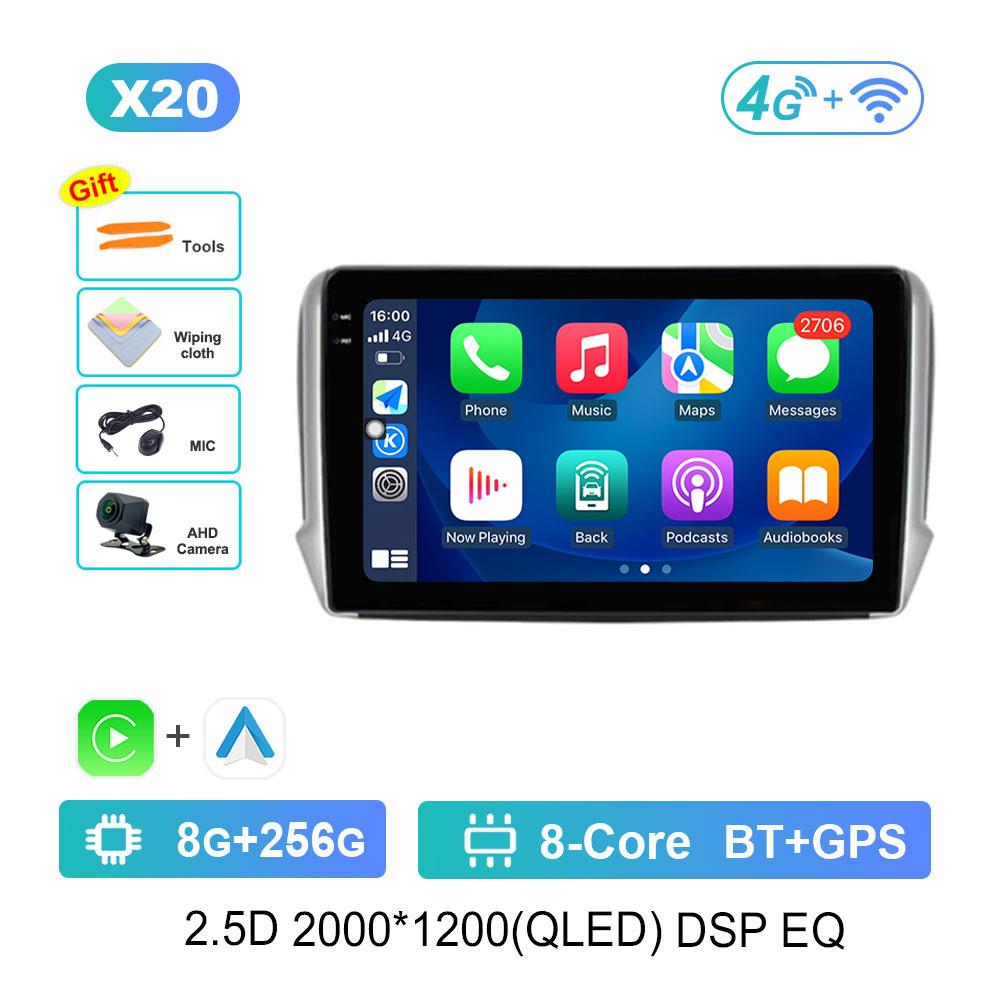 Navigation GPS Android 14 for Peugeot 2008 208 Series 2012 - 2018 Car Video Multimedia Audio Player WiFi HD Screen Bluetooth