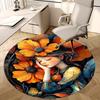 1 Stück Anime-Design Runder Teppich Bürostuhlmatte, Rutschfester Teppich für Heimdekoration, Wohnzimmer, Schlafzimmer, Spielzimmer, Festivalgeschenk