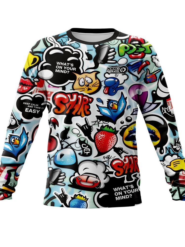 Graffiti men's downhill riding suit off-road motorcycle mountain bike suit racing suit summer