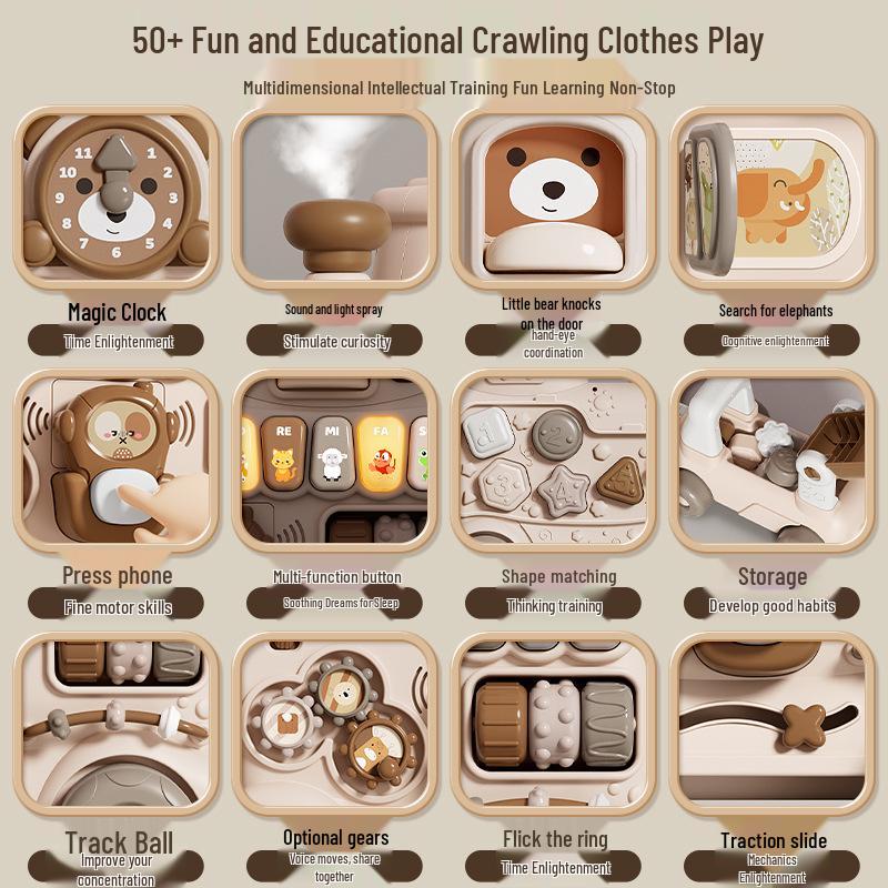 Multifunctional Baby 5-in-1 Walker Stroller: Educational, Anti-rollover, Sliding Toy Car