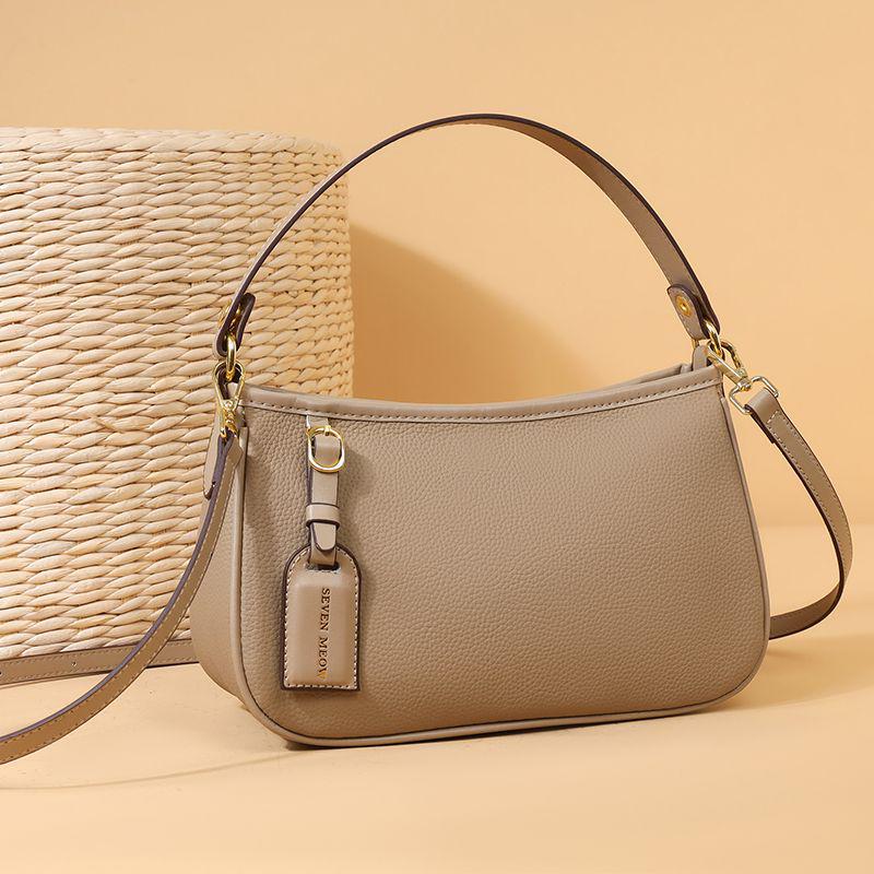 

2025 Women s Crescent Crossbody Bag - Versatile Soft Leather Top Layer Cowhide Shoulder Handbag