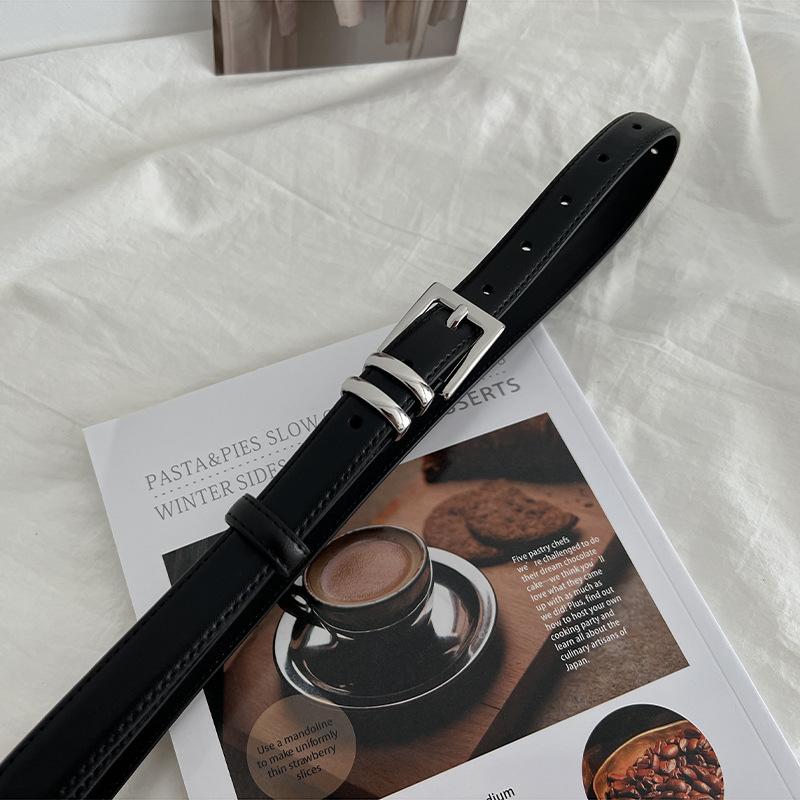 

Simple Womens Stylishly Caramel Leather Belt For Chic And Effortless Fashion Everyday Black