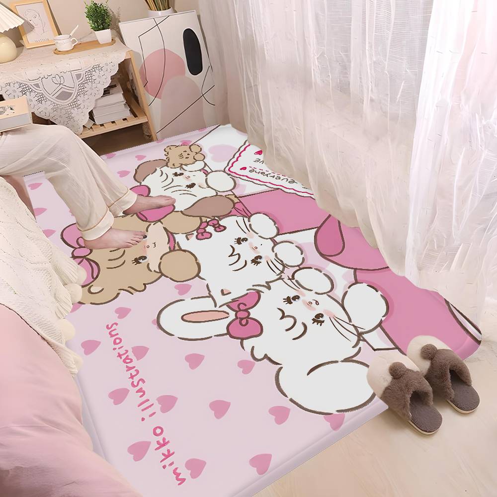 Cute Cartoon Mikko Cat Bathroom Mat Anti-slip Absorb Water Long Strip Cushion Bedroon Mat Hotel Decor Mat