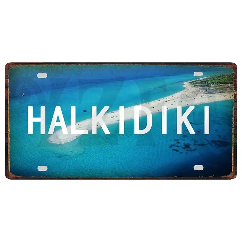 YZFQ30X15CM Egypt Ibiza Munich  Halkidiki  Minorca City Island Metal Tin Sign Travel Souvenir Wall  Home Carft Decor DC-1369B