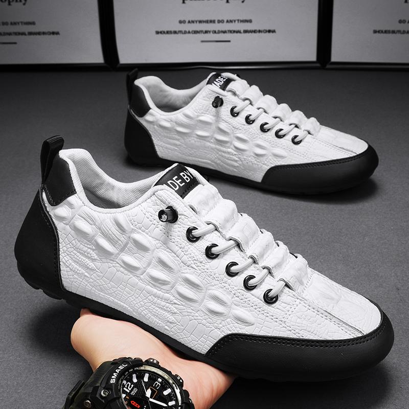 

Весна та Осінь Гарячі Продажі Чоловіче Повсякденне Взуття Модне Шкіряне Сліпони Дихаючі Білі Чоловічі Кросівки Зручні Нековзкі Легкі 39 білий