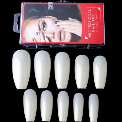 100Pcs False Nail Tips Ballerina Full Half Cover Coffin Shape Nail Art Tools