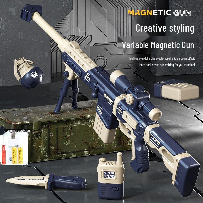 DIY Magnetic Gun Kit with Sound & Light for Kids Ages 3-6 - Educational Toy & Gift