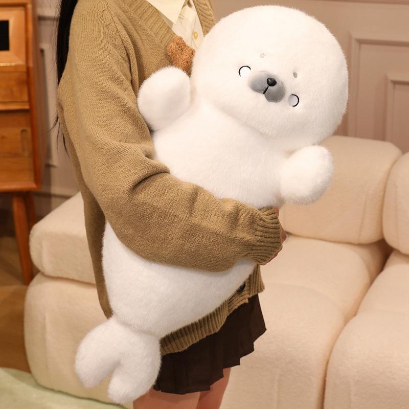 70cm Kawaii Soft Seal Plush Toy Pillow Cute Cartoon Sea Lion Stuffed Animal Doll for Girls Kids Home Decor Birthday Gift