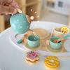 Wooden Afternoon Tea Set Toy Pretend Play Kitchen Accessories Tea Party Food Toys Playset for Toddlers Girls Boys Kids Gifts