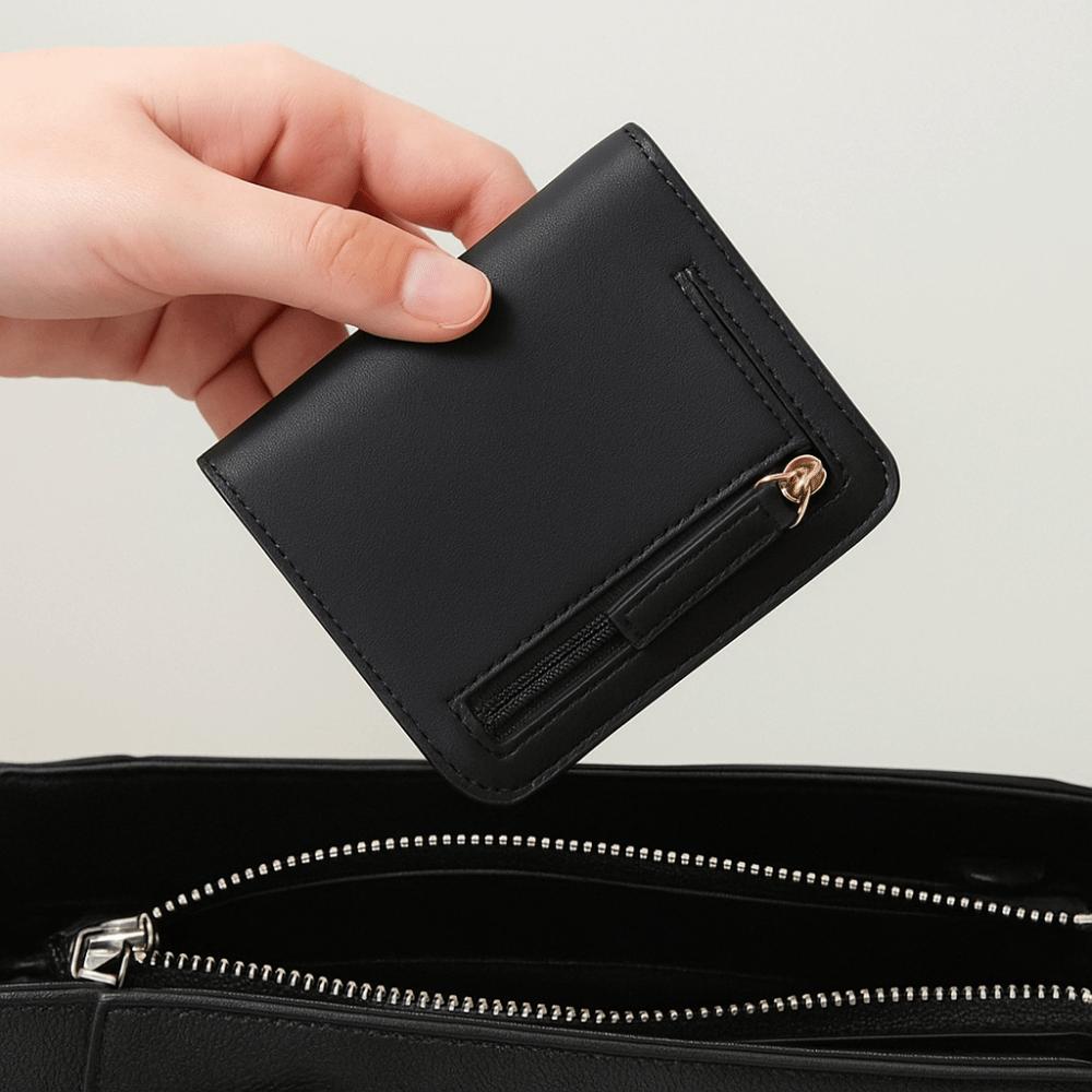 Short Clutch Printed Card Bag PU PU Leather Card Holder Fashion Design Women's Short Wallet  Men