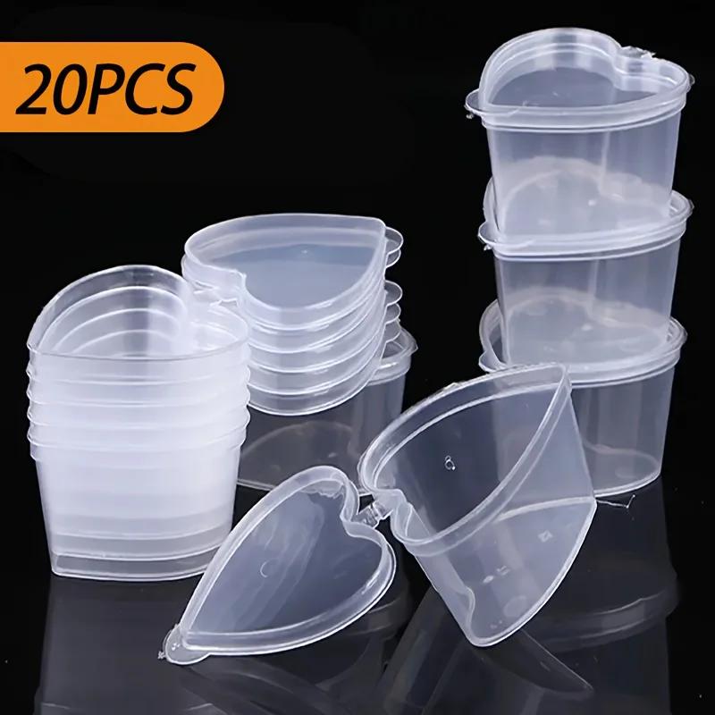 10/20/40pcs 45ml Heart-Shaped Disposable Sauce Cups Thickened for Food Service Easy Use And Clean for Takeaway Packaging