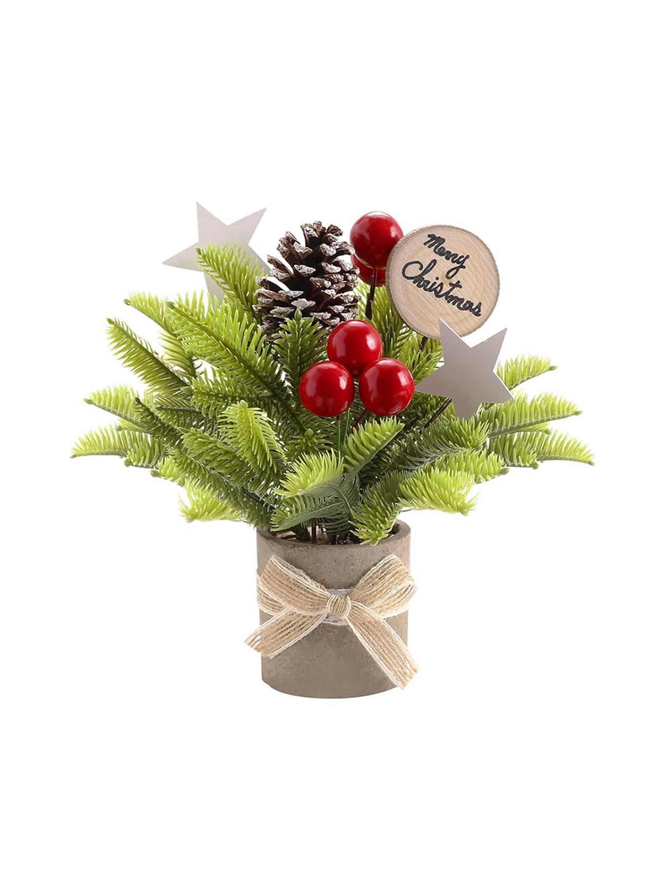 

1 шт. маленькая рождественская елка, настольная мини-рождественская елка, искусственный маленький керамический горшок для рождественского украшения, подходит для свад