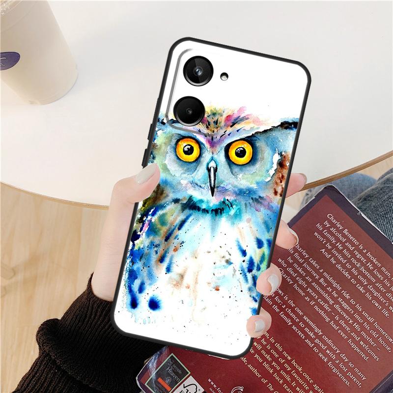 

Cartoon Owl Case For Realme C55 C75 C67 C61 C53 C51 C21Y C25S 10 11 12 13 14 Pro Plus GT 6T 6 5 GT7 Pro Realme 10 4G