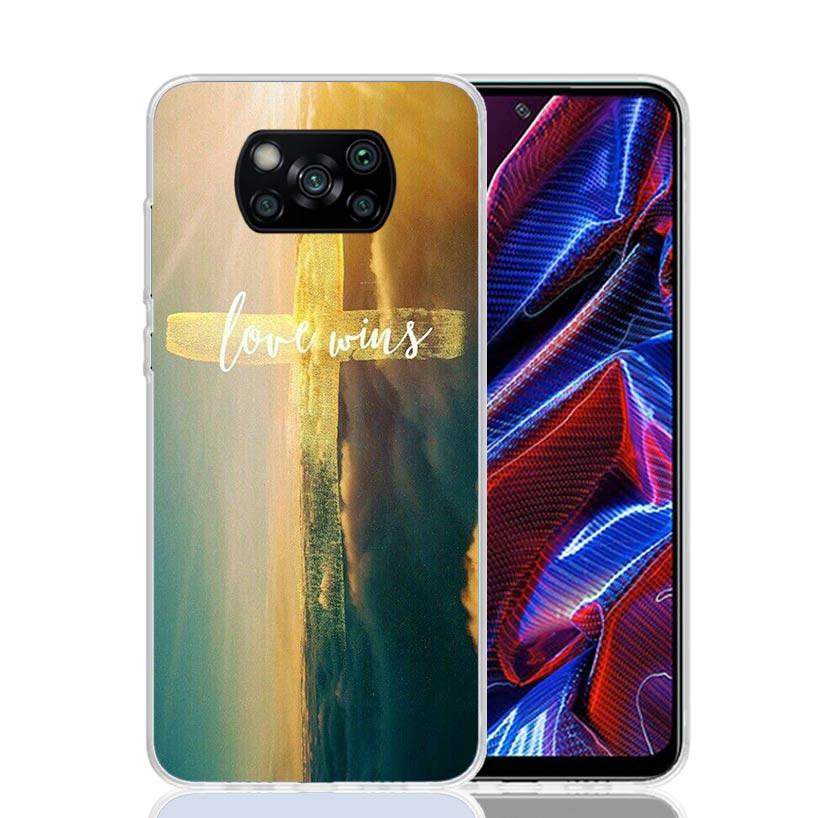 

God Jesus Pray Cross Phone Case For Xiaomi Poco F7 Ultra X7 X6 Pro X5 Redmi 15 15C 13 13C 12 12C 10 10A 10C 9 9A 9C 9T Shell Poc Redmi 9T
