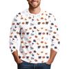 Men's Halloween Printed  Collar Three-Quarter Sleeve