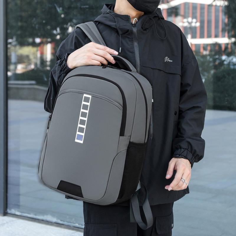 Men's business and leisure backpack, light travel, reflective strip, large capacity backpack,