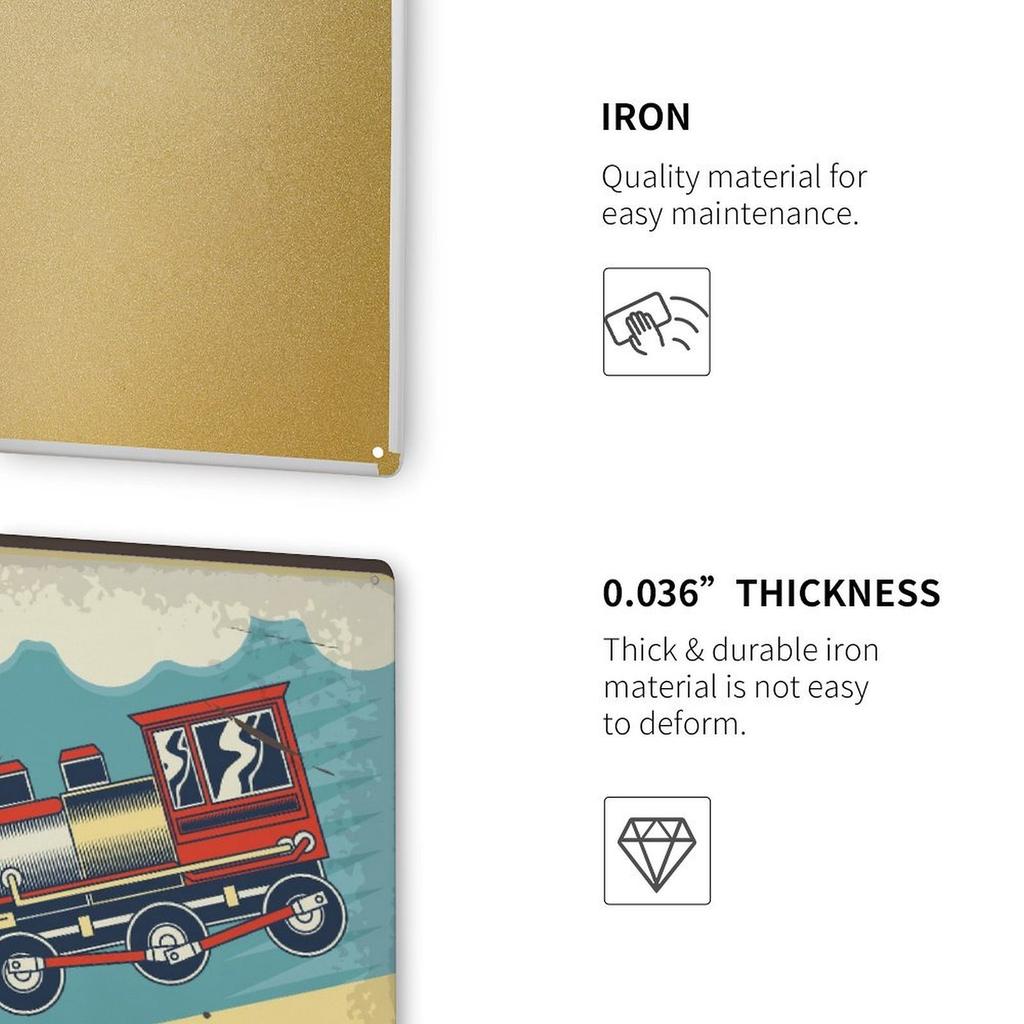 1 Pack Retro Style Tin Wall Sign with Aged Rusted Finish for Indoor Rooms or Outdoor Corners, Select 20x30cm or 30x40cm