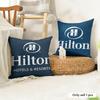Luxury HHiltonS Design Cushion Cover Natural Linen Organic Fabric DoubleSided Printing Couch Pillow Covers Home Decor