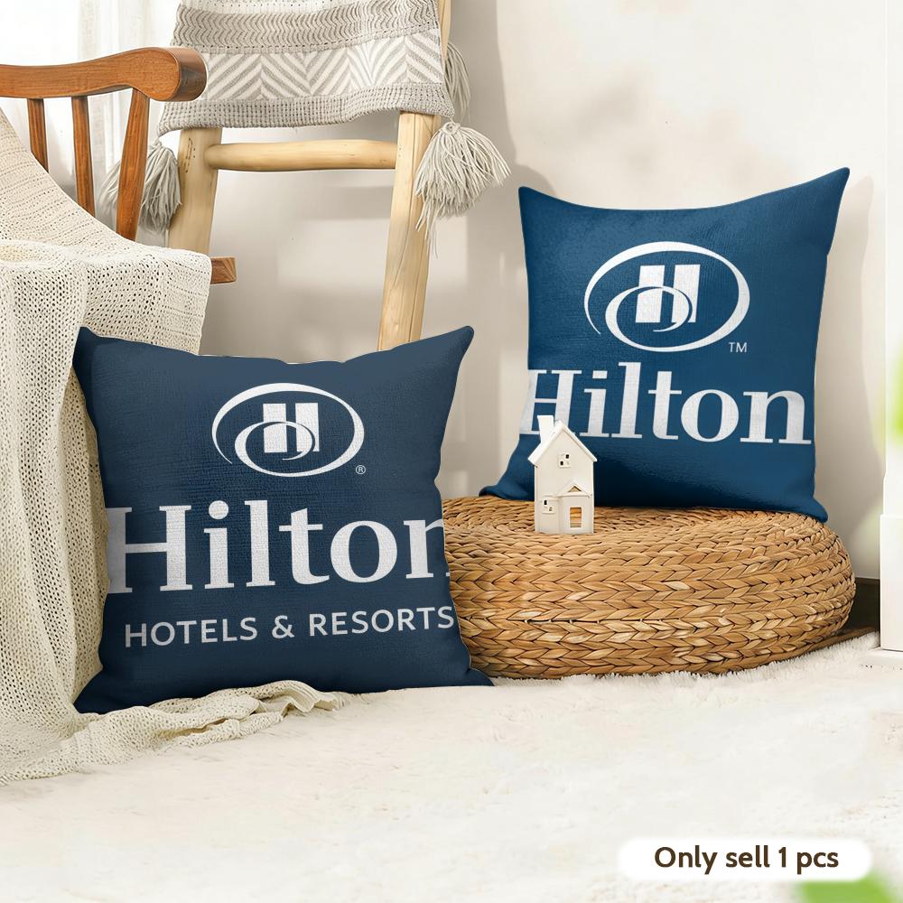 Luxury HHiltonS Design Cushion Cover Natural Linen Organic Fabric DoubleSided Printing Couch Pillow Covers Home Decor
