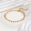 Vnox Bohemian Colorful Small Pendants Anklet For Women Girls Stainless Steel Thin Layered Chain Summer Jewelry Party Gift