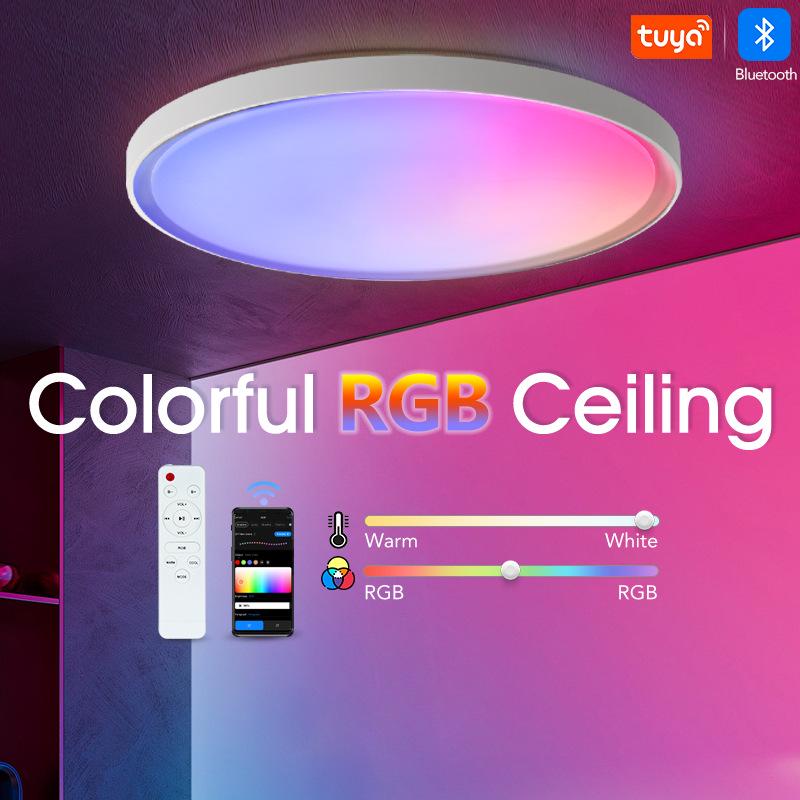 Bluetooth LED Smart Lamp: Modern Three-Proof Graffiti Ceiling Light for Bedroom, Living Room, or Balcony.