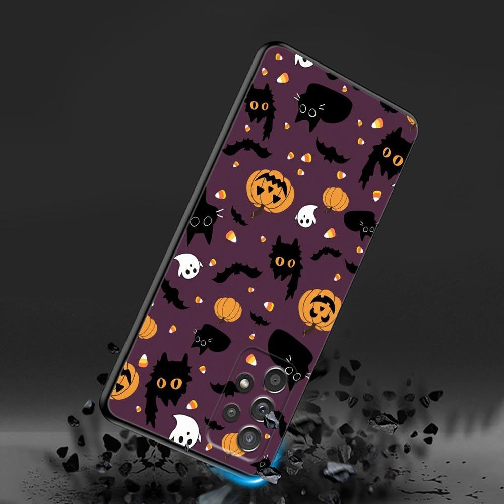 Happy Halloween Cat Pumpkin Phone Case A56 5G For Samsung Galaxy A56 A55 A36 A26 A16 A54 A52 A35 A34 A25 A21S A15 A06 Soft Cover