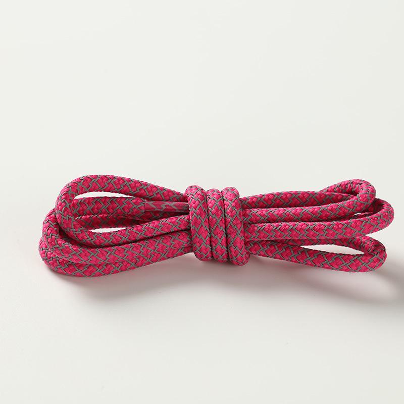 1 пара 120 см светоотражающая спортивная шнуровка круглая плетеная веревка Rhoelace Rtrong Light Shoelace прочная полиэстеровая шнуровка веревка red1