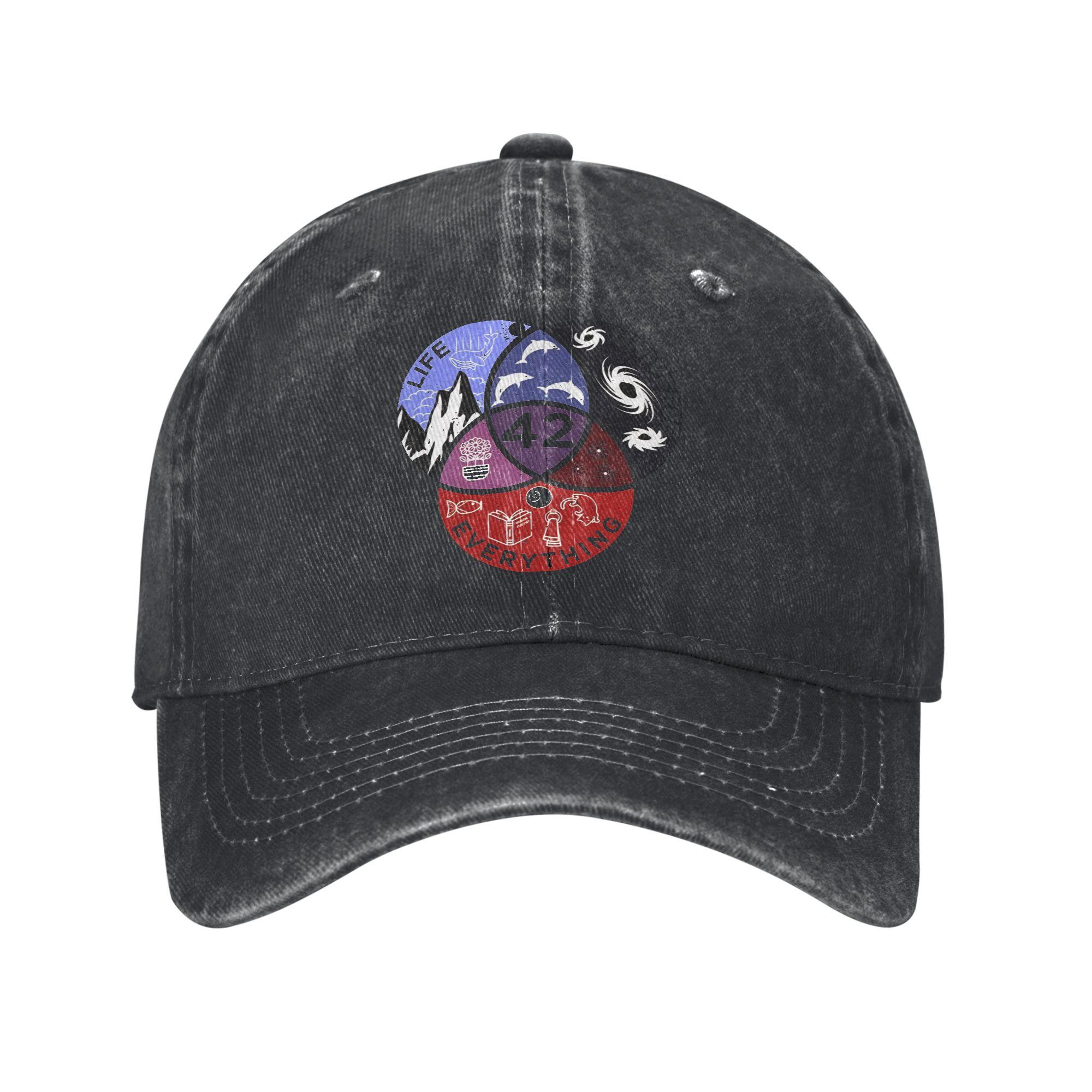 Unisex Women dont panic The Answer To Life The Universe And Everything Douglas Adams Cap Wear Baseball Cap Vintage Trucker Hat Adjustable