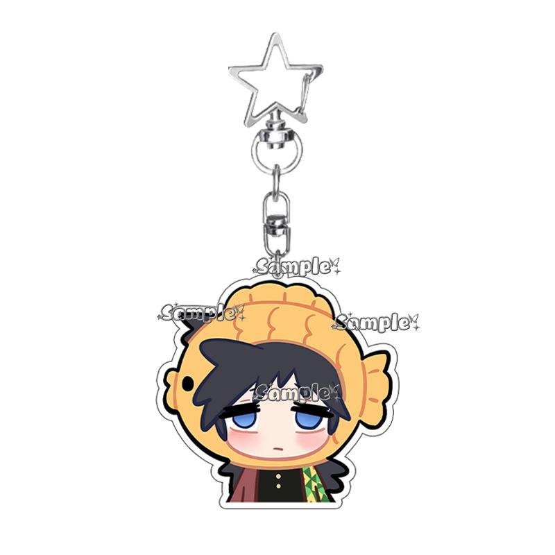 Q Version Anime Acrylic Agatsuma Zenitsu Tsuyuri Kanawo Kochou Tanjiro Nezuko Cartoon Kawaii Keychain Pendant Decor Fans Gifts