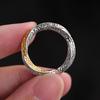 Vintage Mobius Ring With Two Tone Acanthus Pattern Unisex Adjustable Band Retro Artistic Fashionable Versatile Jewelry