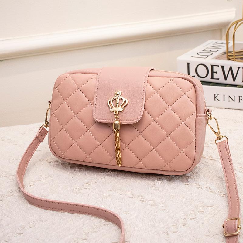 Embroidered Rhombus Pendant Camera Bag New Fashion Shoulder Crossbody Niche Women's Bag