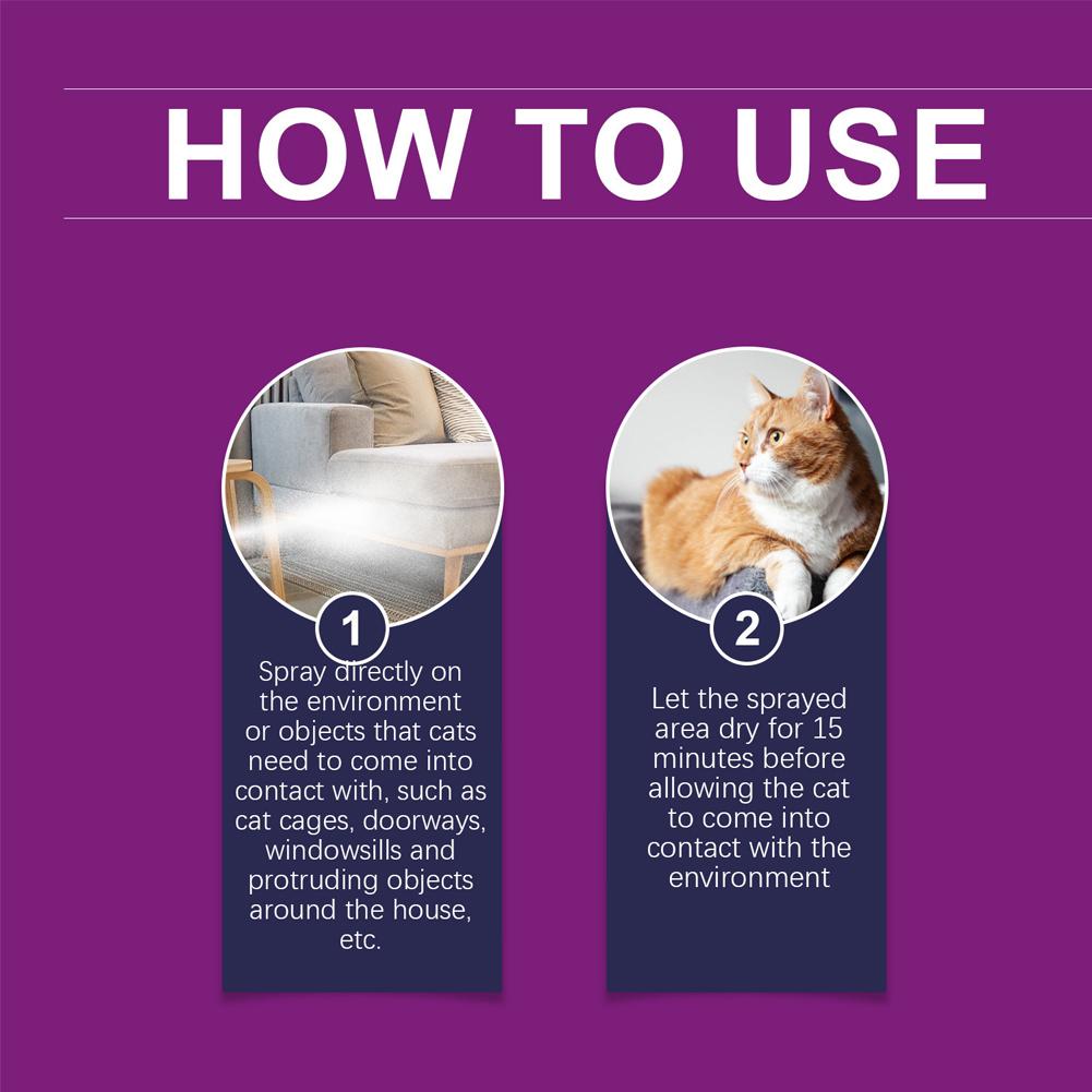 Cat Calming Spray Mood Soothing Emotions Calming Howling Prevention Stop Dog Scratching Reduce Anxiety Pet Anti Anxiety 60ML