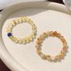 New Chinese Style Natural Citrine Beaded Bracelet Stackable Amethyst Hand Jewelry