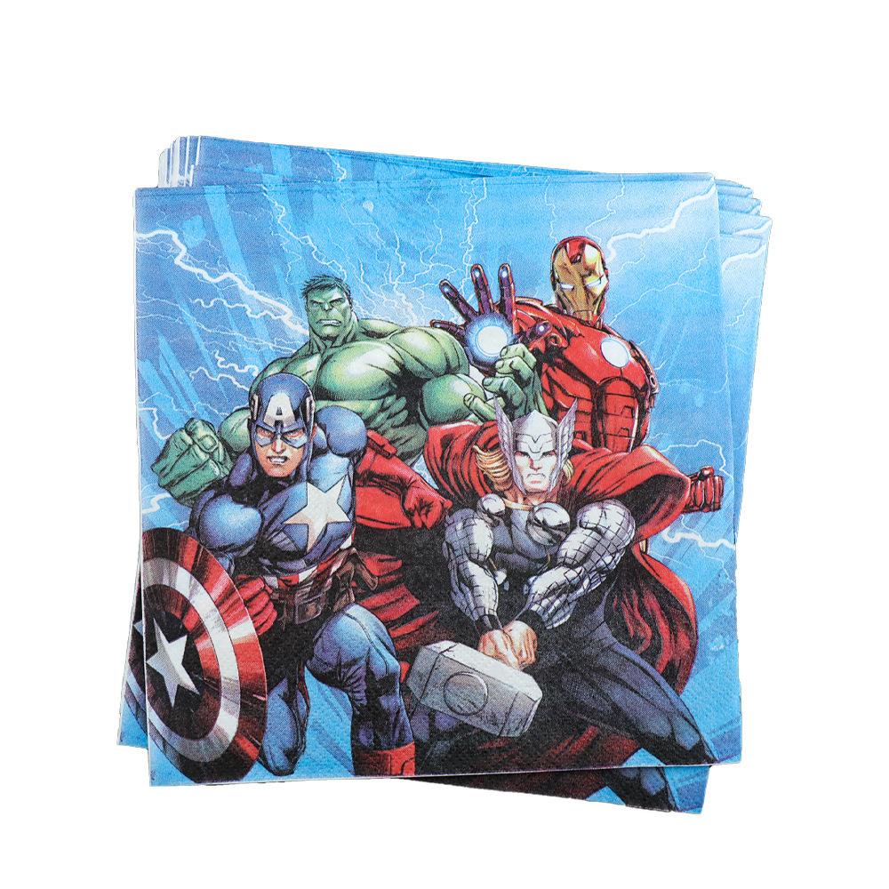 Avengers Birthday Party Supplies Disposable Cutlery Paper Plates Paper Cups Tissue Boys Birthday Party Decorations