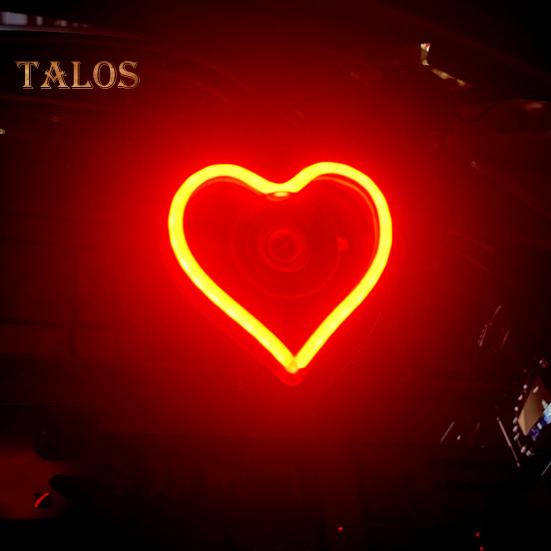 Lumină neon LED în formă de inimă Moduri bliț stroboscopic Instalare simplă super luminoasă Semn de afișare LED Accesorii pentru iluminat auto