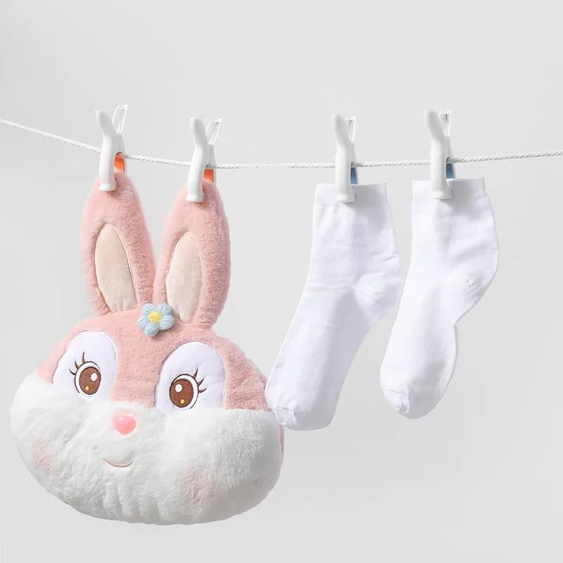 10pcs Large Clothes Clip Multi-function Non-slip No-trace Windproof Clothespins Lovely Rabbit Ear Quilt Drying Fixed Holder
