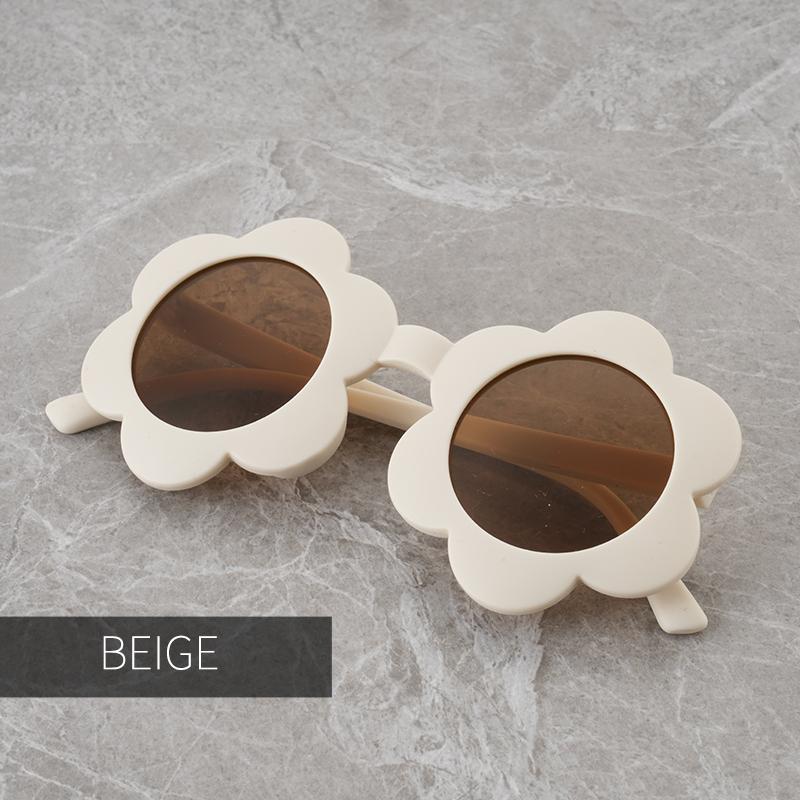 

2025 New fashionable and cute children s sunglasses, sunflower sunglasses, super cute baby, UV400 бежевый