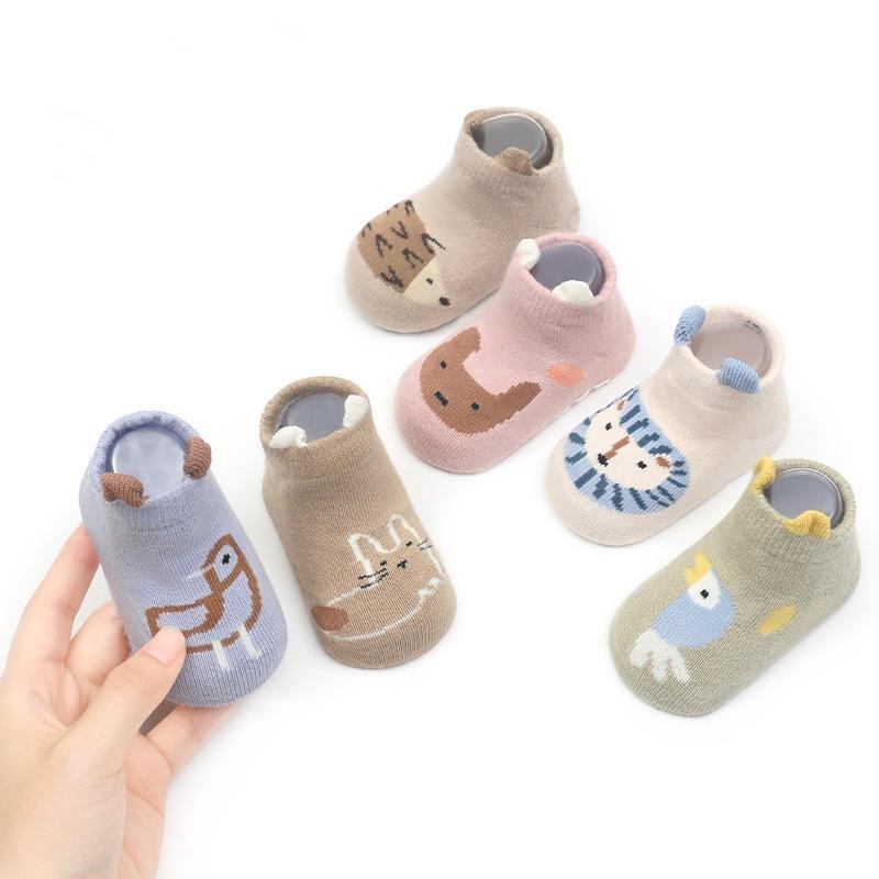Newborns Cartoon Sock Infants Boys Girls Soft Short Sock Cotton Spring Autumn Anti Slip Walking Floor Socks for Baby
