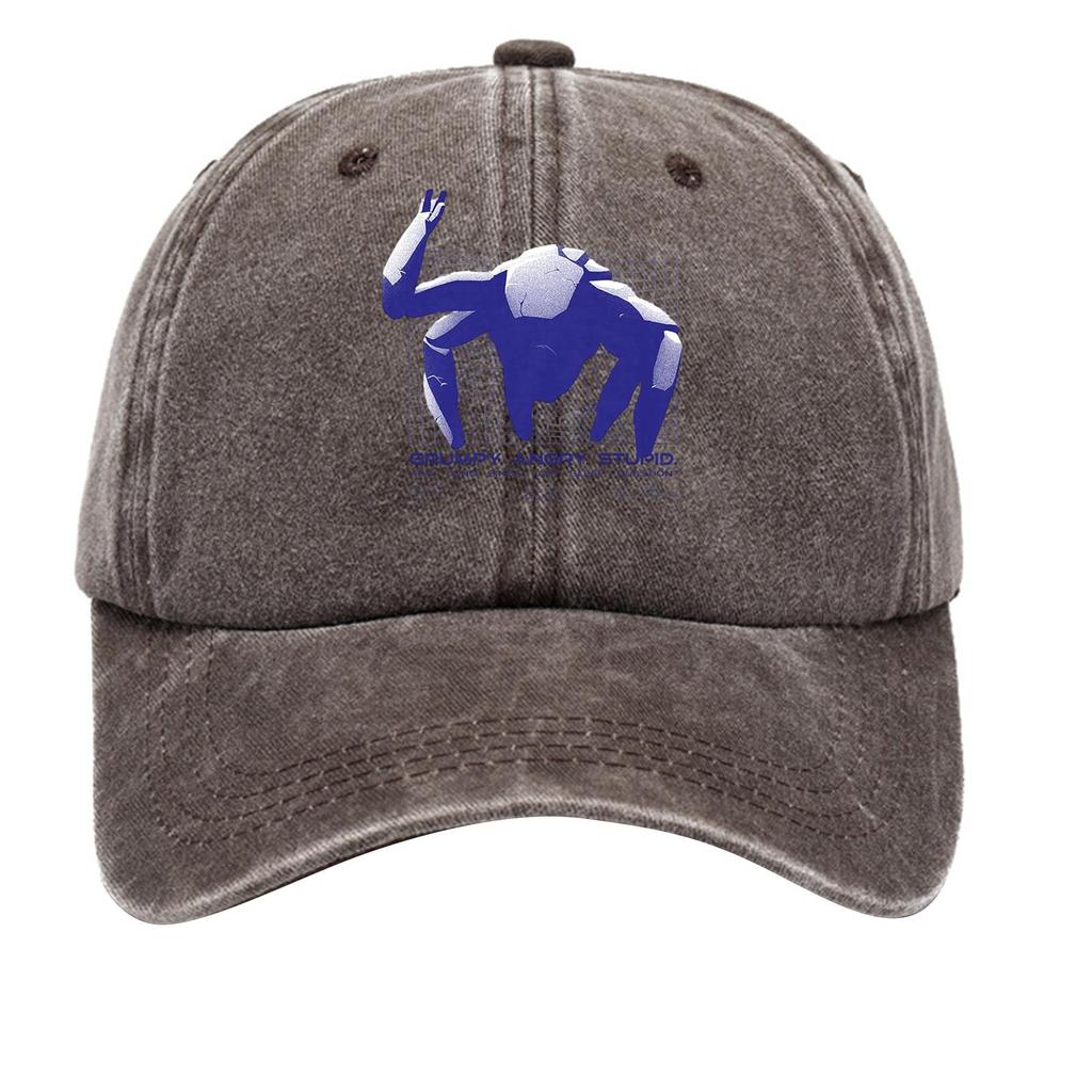 Washed Cotton Baseball Cap With Printed Distressed Soft Top Denim Hat For Men, European And American Retro Hat