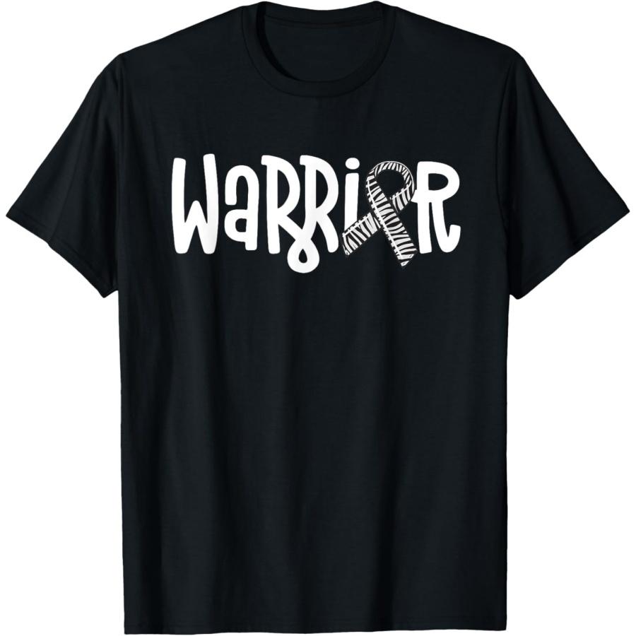 Warrior Rare Disease Awareness Zebra Ribbon EDS Carcinoid T-Shirt XXXXXL чёрный
