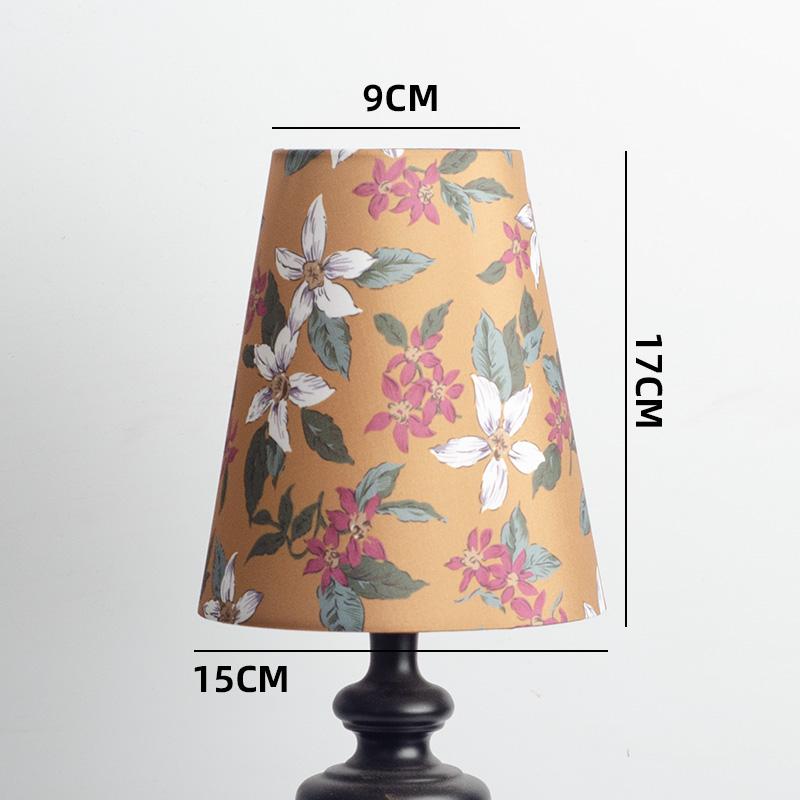 Retro Linen Fabric Floral Pattern Lampshades Pastoral Style Pleated Table Lampshade Bedroom Hotel Bedside Floor Lamp Cover