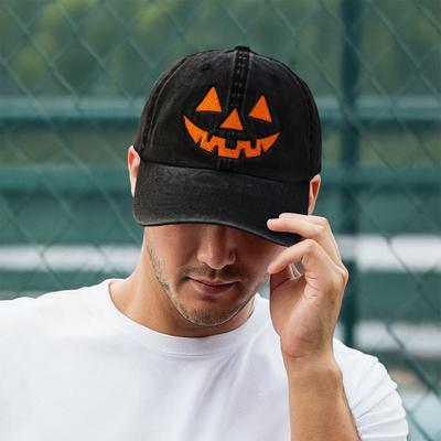 Halloween Hat Sun Hat Embroidery Halloween Trucker Hat Unisex Baseball Hat for Men and Women