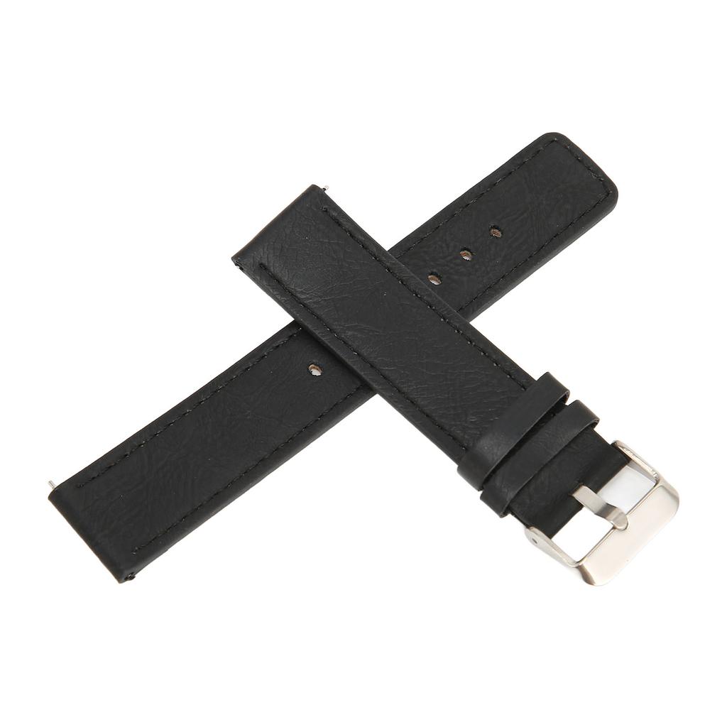 20mm Leather Strap Replacement Buckle Strap Wrist Band for Amazfit GTS 3 for GTS 2 for Bip S for Bip UBlack