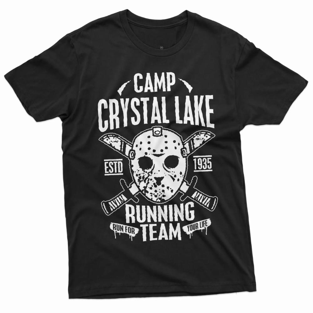 Crystal Lake Running Team T-shirt Horror Jason Mask Tee Shirt Horror Movie Tee M